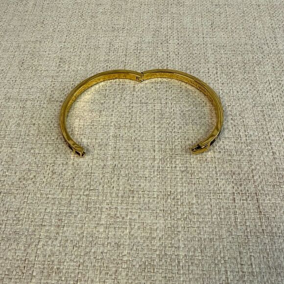 Kate Spade Spot The Spade Black & Gold Enamel Hinged Bracelet - Picture 5 of 6